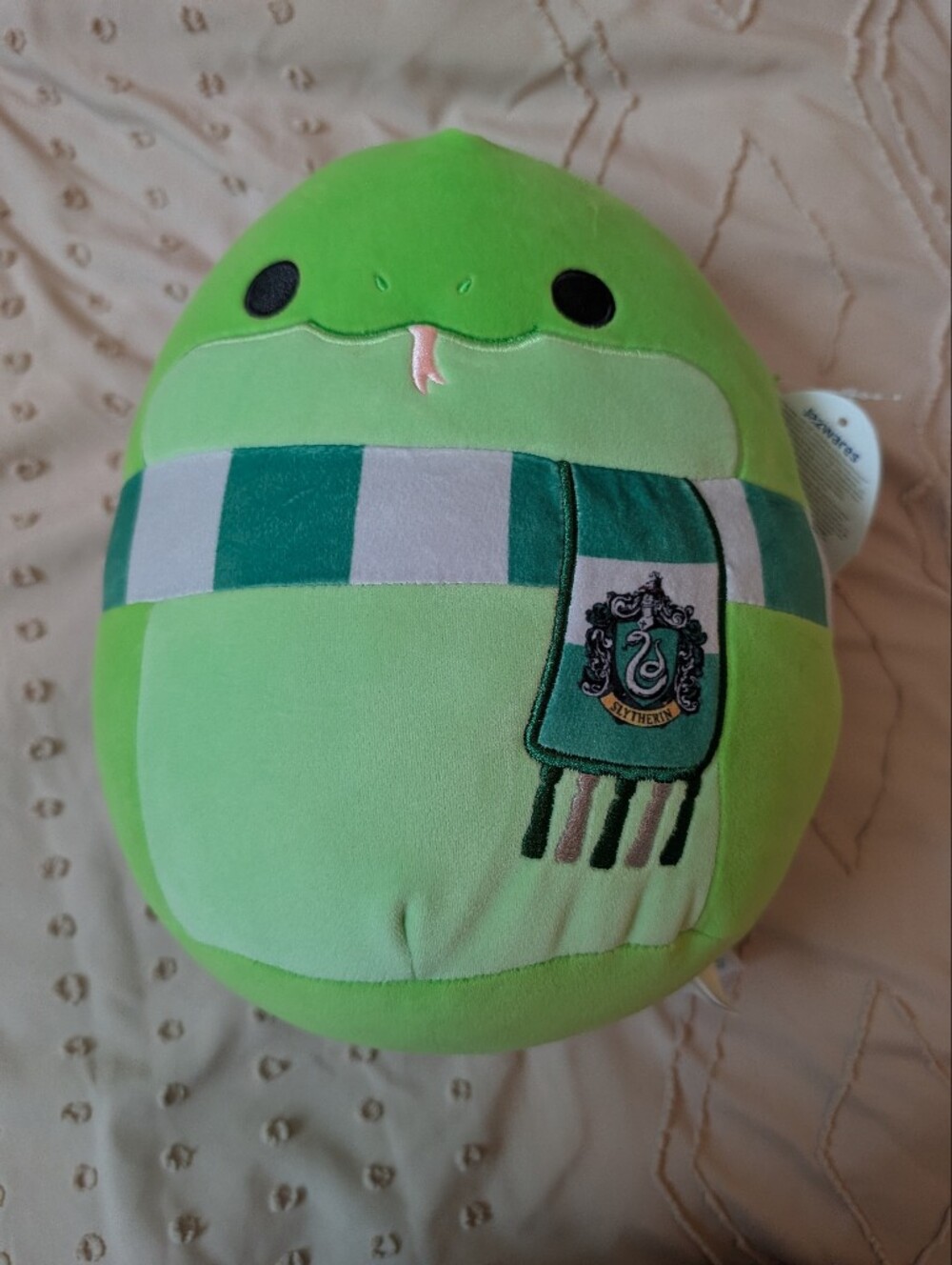 10 Inch Slytherin Green Plush Snake Squishmallow-Style Pillow